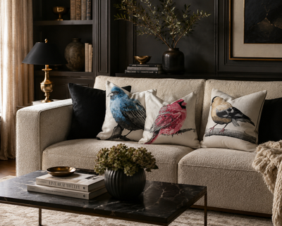 Bird Embroidery Decorative Pil Pillows