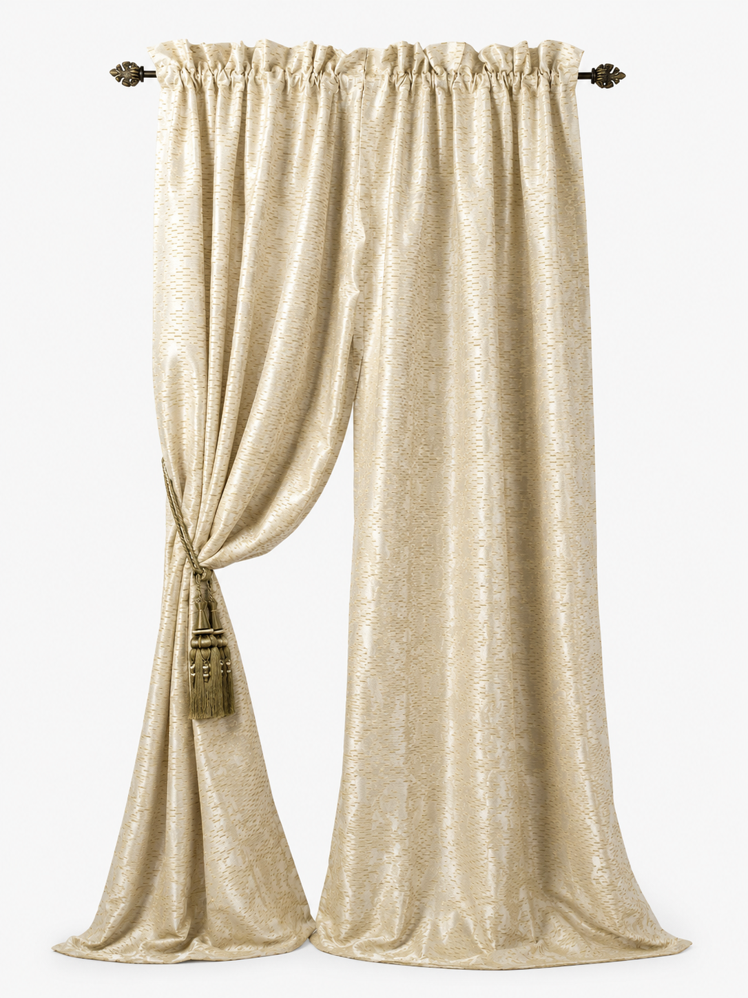 XIA HOME FASHIONS Sheridan Textured Rod Pocket Curtain Panel Ivory 48x84
