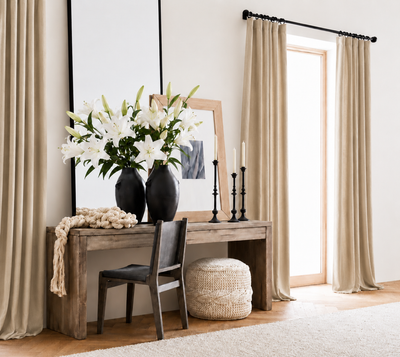 MANOR LUXE Elle Blackout Curtain Panels Grommet Thermal Lined 2 Pack 50x63 White