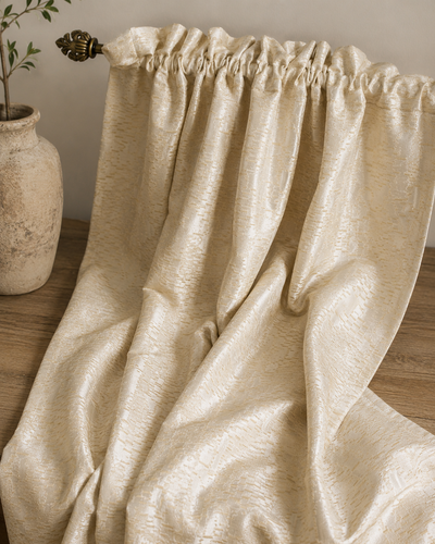 XIA HOME FASHIONS Sheridan Textured Rod Pocket Curtain Panel Ivory 48x84