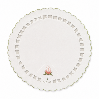 Xia Home Fashions Rose Cutwork Embroidered Doilies Set of 4 12 Round