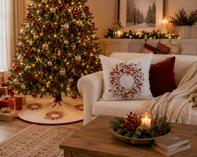 Holiday Berry Wreath Inch Tree Skirt