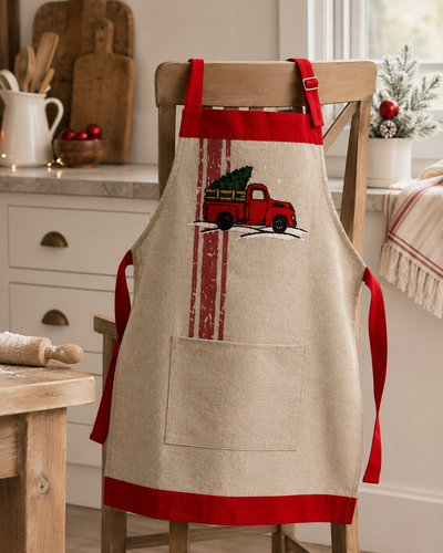 ML17131 Christmas Truck Adult And Kid Apron 30x26