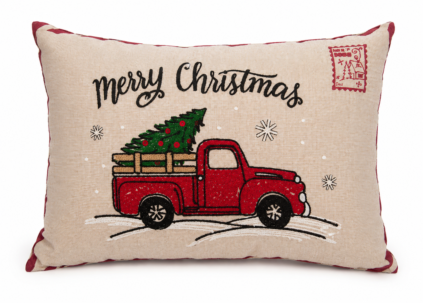 Christmas Truck Pillow Cover