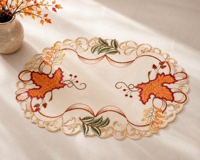 Autumn Leaf Scroll Placemats | Set of 4
