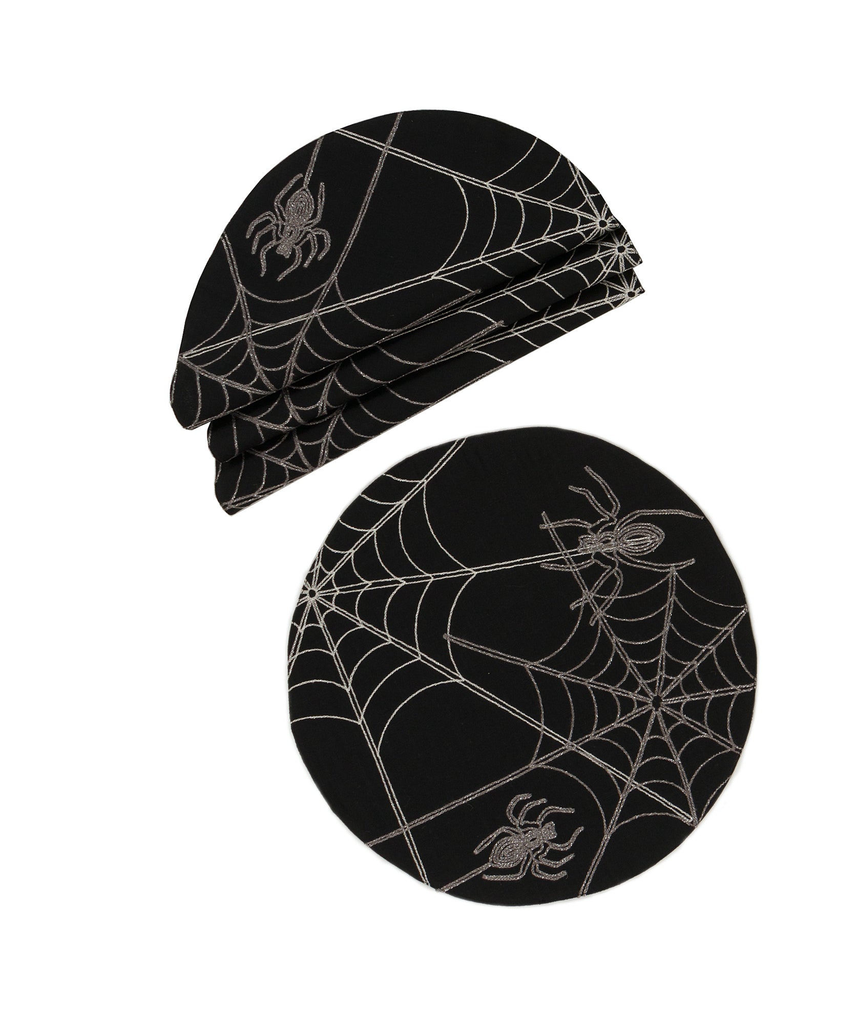 XD18801 Halloween Spider Web 16'' Placemats, Set of 4