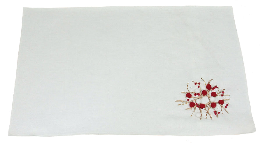 ML10103A Holiday Berry Wreath Placemat, 14''x20''
