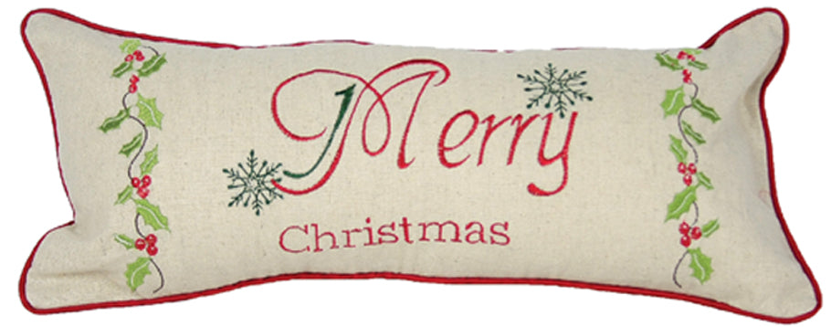 Merry Christmas with Holly Pillows