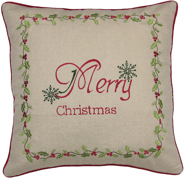 Merry Christmas with Holly Pillows