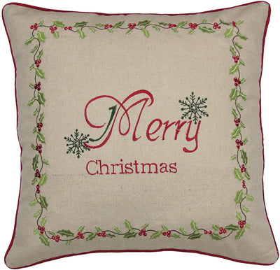 ML10219 Merry Christmas with Holly Pillow