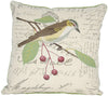 ML11074 Brown Bird with Berries Pillow, 18"x18"