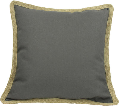 ML111308 Classic Jute Trimmed Pillow, 20"x20"