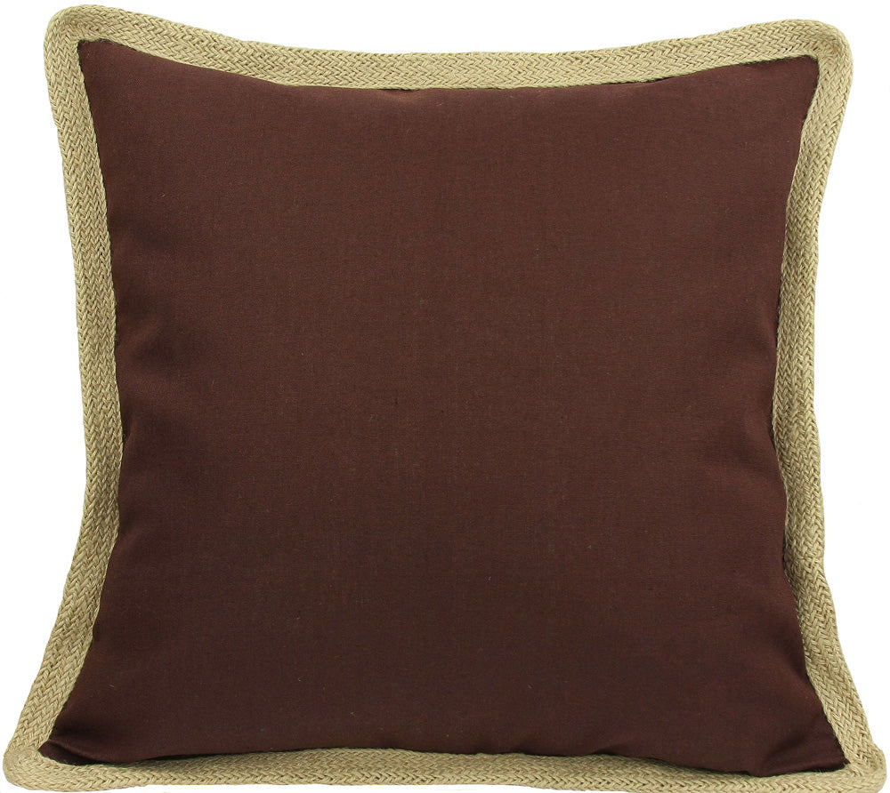 ML111308 Classic Jute Trimmed Pillow, 20"x20"
