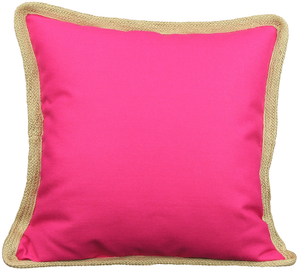 ML111308 Classic Jute Trimmed Pillow, 20"x20"