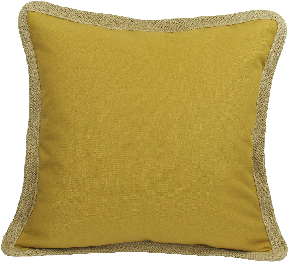 ML111308 Classic Jute Trimmed Pillow, 20"x20"