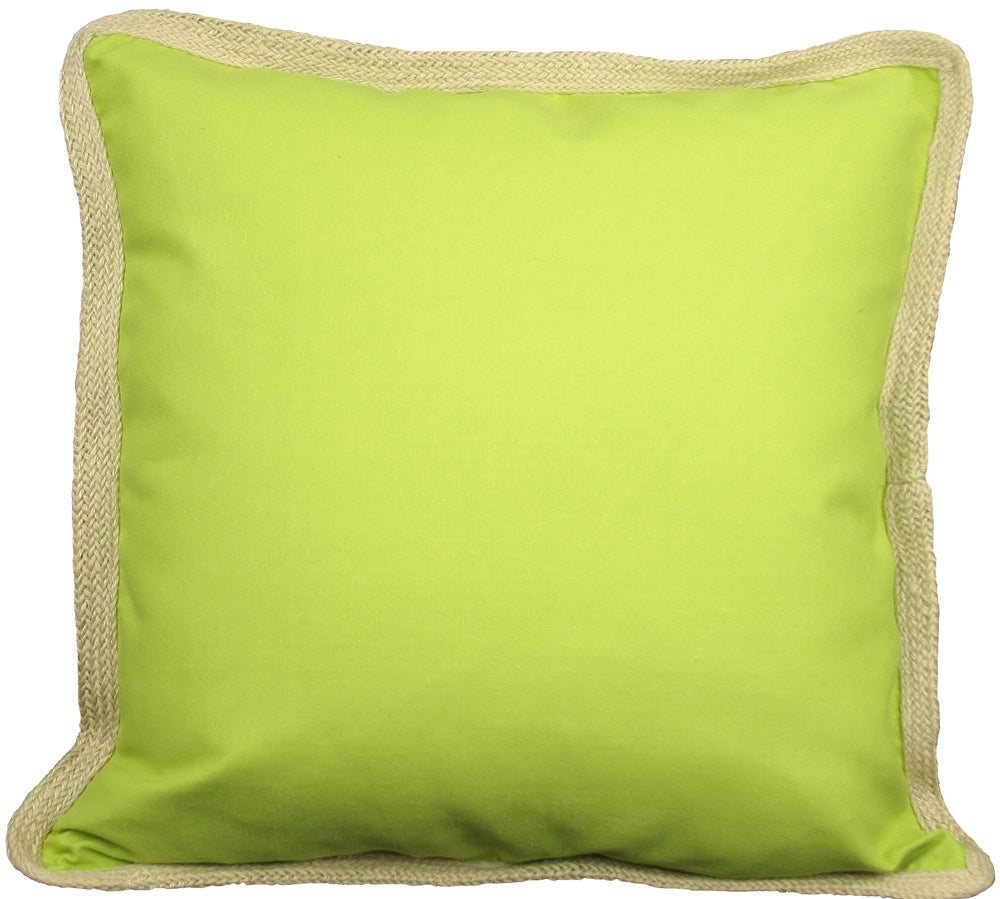 ML111308 Classic Jute Trimmed Pillow, 20"x20"