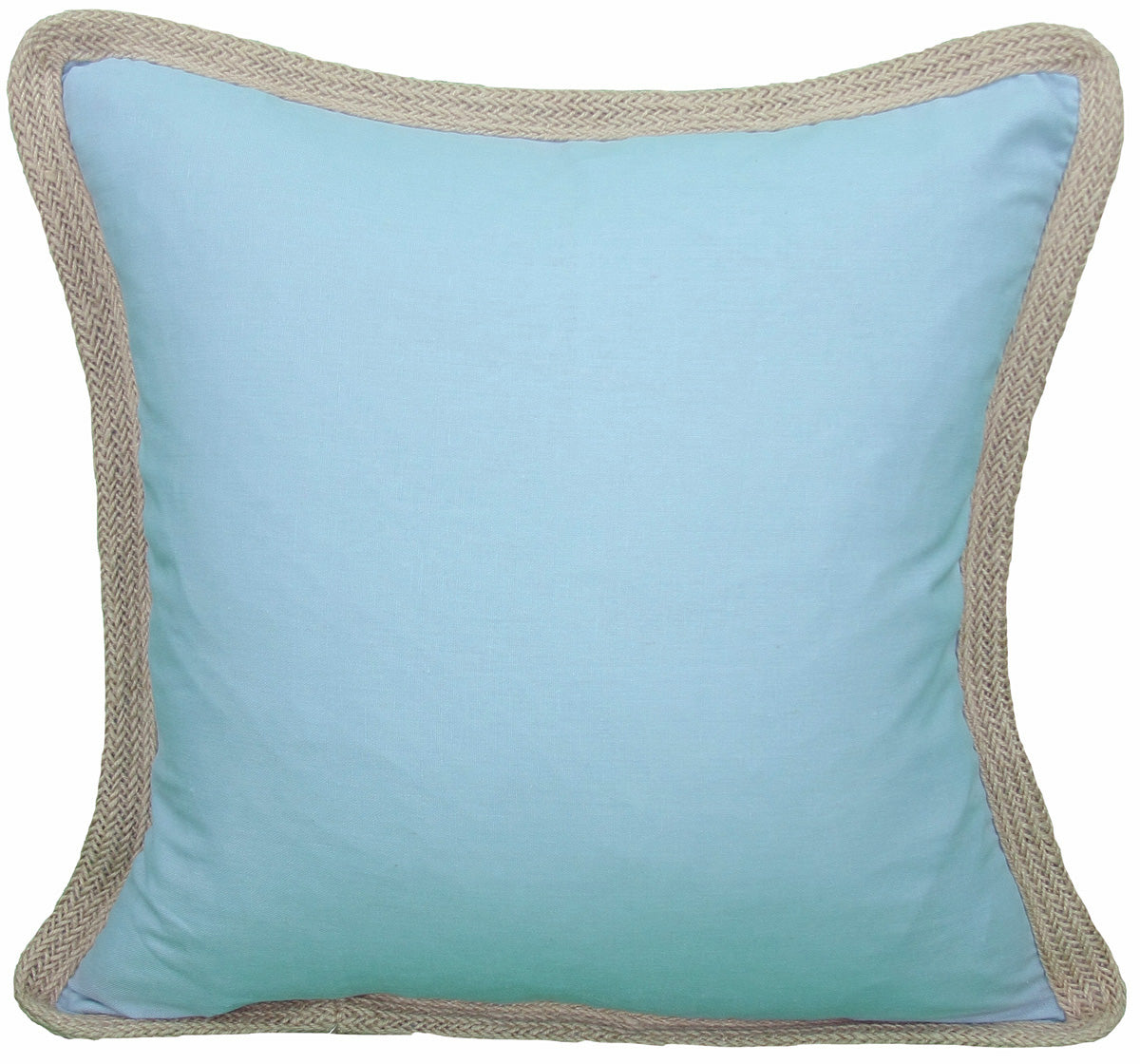 ML111308 Classic Jute Trimmed Pillow, 20"x20"