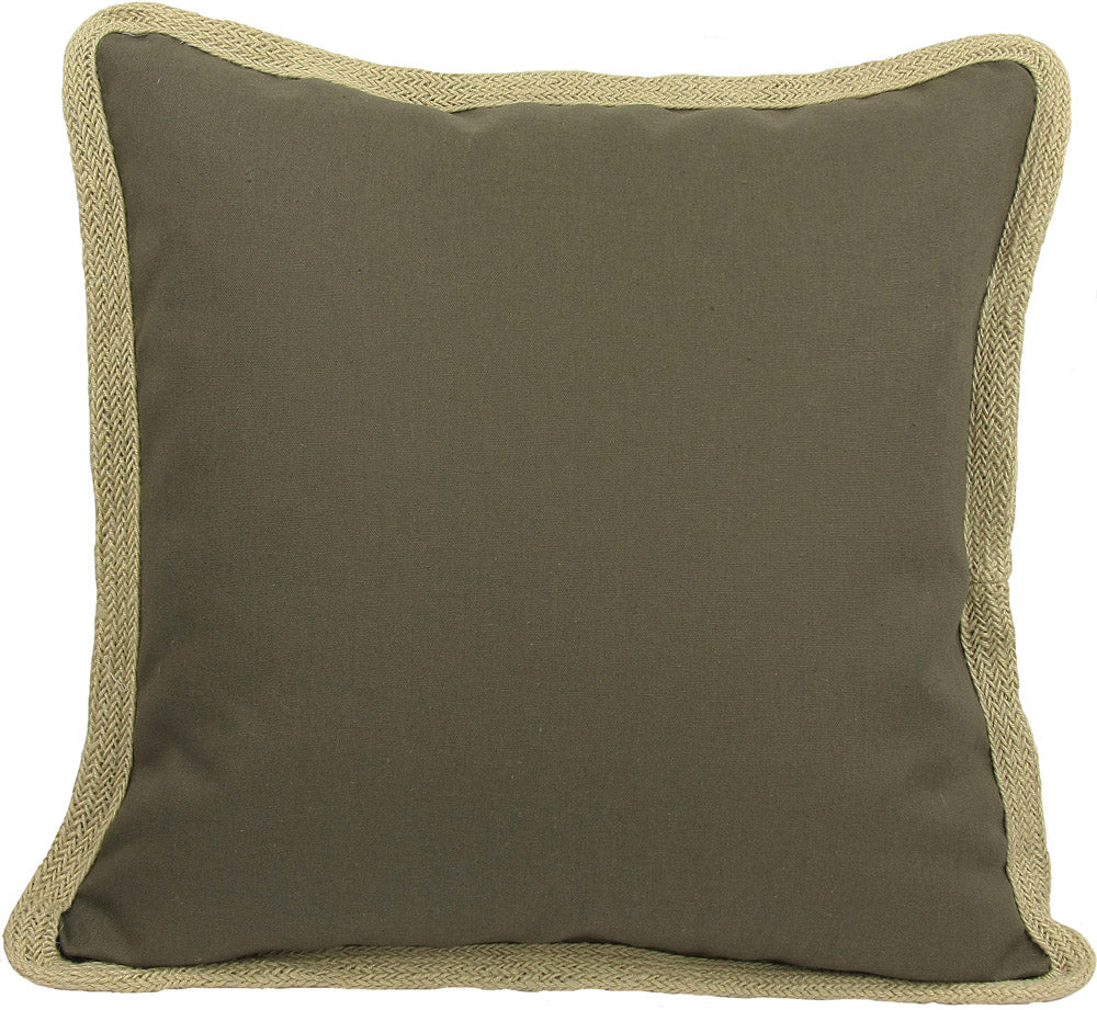 ML111308 Classic Jute Trimmed Pillow, 20"x20"