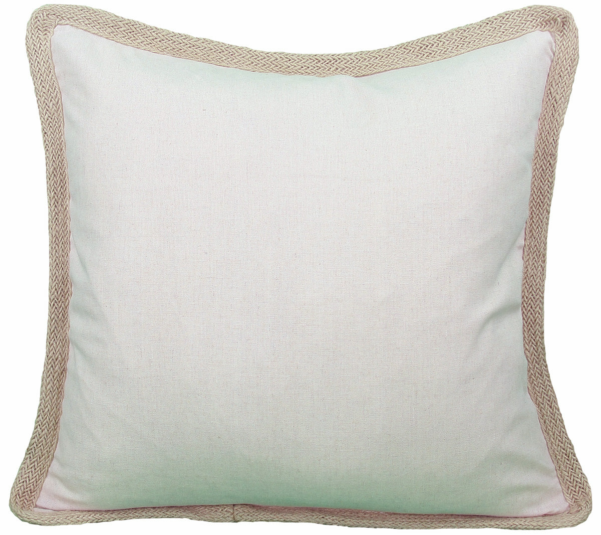 ML111308 Classic Jute Trimmed Pillow, 20"x20"