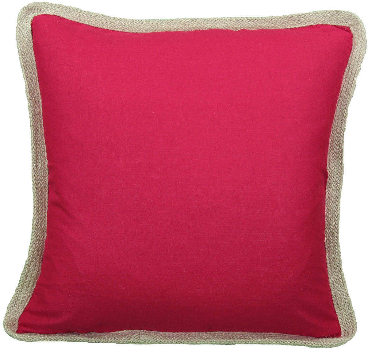 ML111308 Classic Jute Trimmed Pillow, 20"x20"