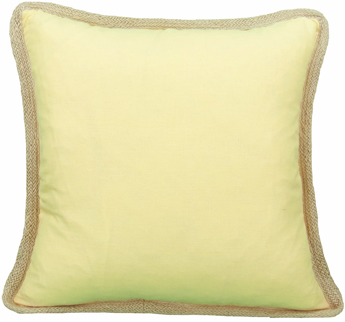 ML111308 Classic Jute Trimmed Pillow, 20"x20"
