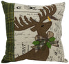 ML14898 Reindeer With Applique Suede Pillow, 14''x14''