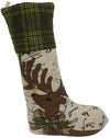 ML14898 Reindeer With Applique Suede Stocking
