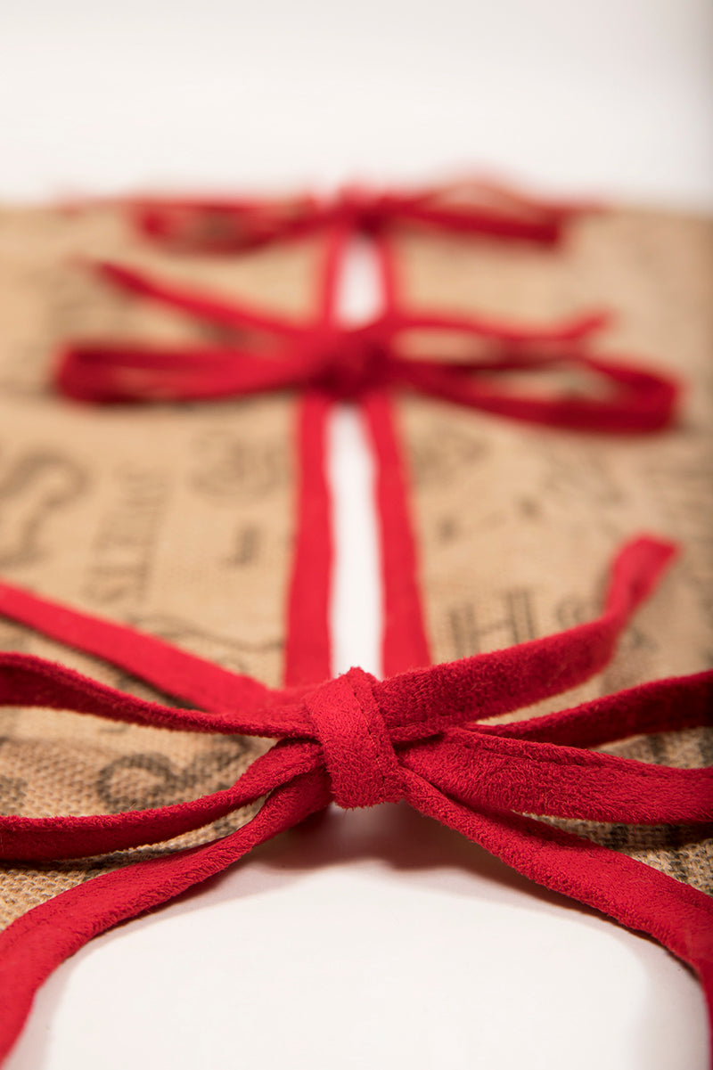 ML14900 Burlap Santa Christmas Tree Skirt 56 Round