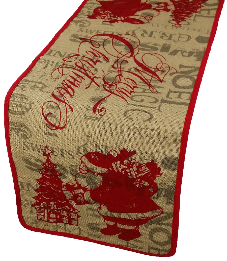 ML14900 Saint Nick Burlap Table Runner