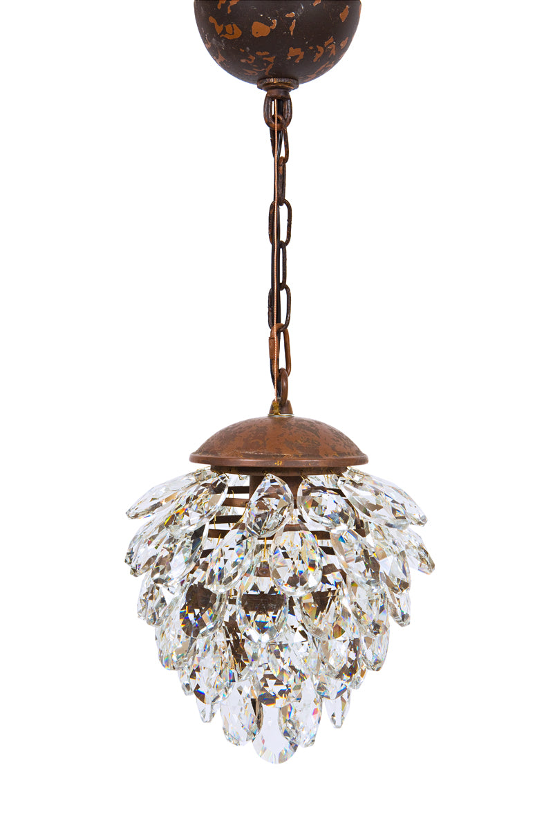 MANOR LUXE Blossom Crystal Pendant Lamp 8x8 Vintage Edison Style
