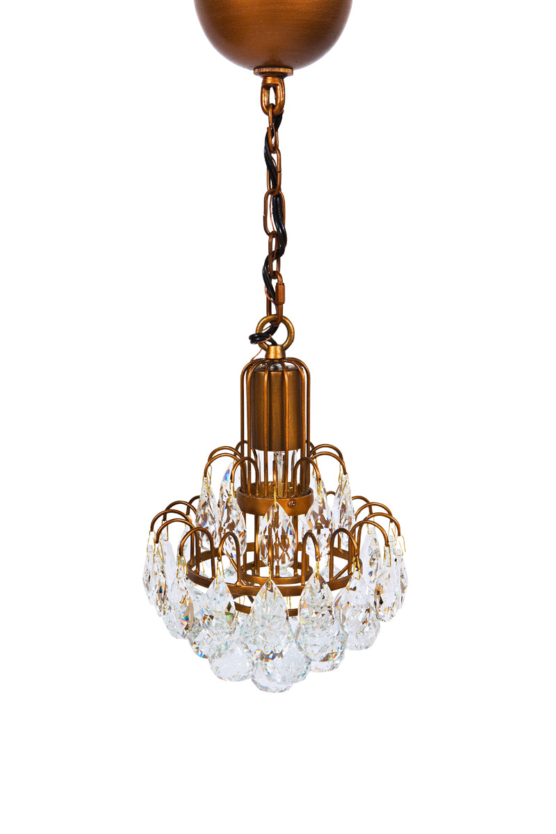 MANOR LUXE Bloom Crystal Pendant Lamp 9x8 Vintage Edison Style
