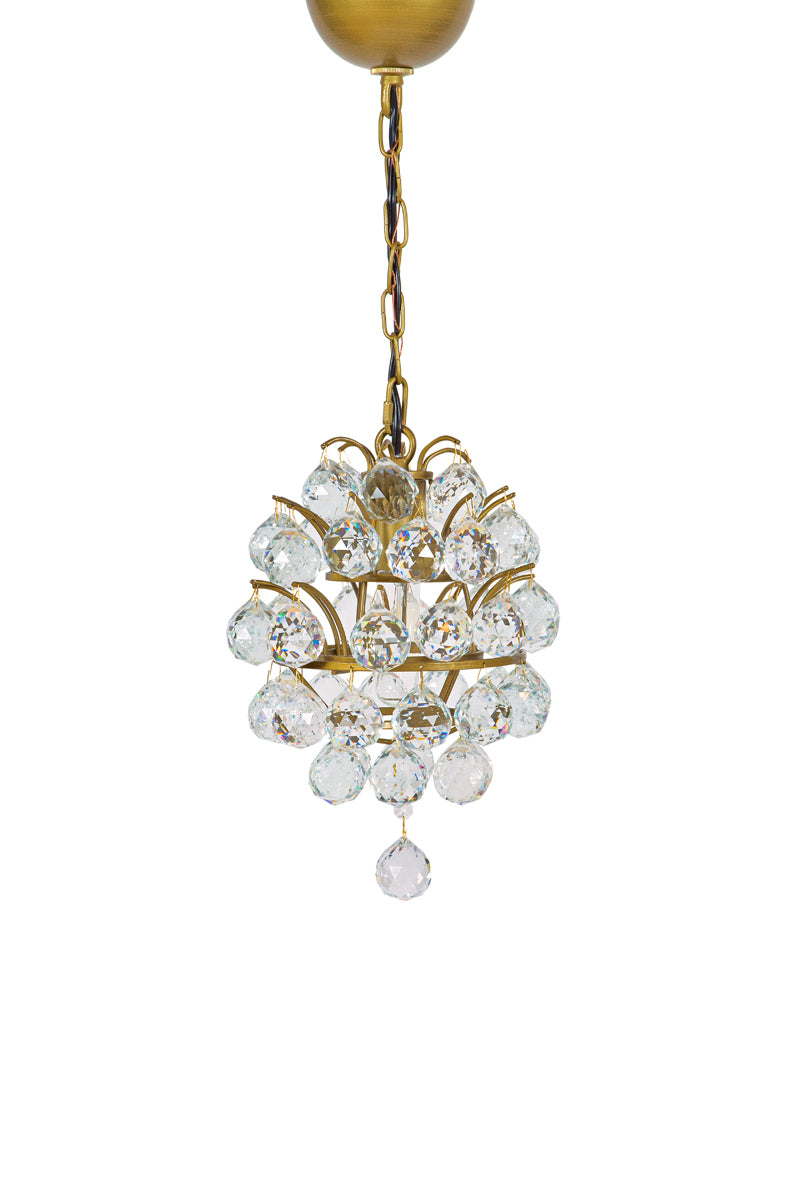 MANOR LUXE Vineyard Crystal Pendant Lamp 11x10 Vintage Edison Style