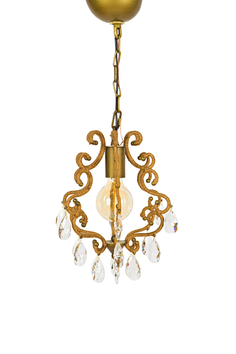 MANOR LUXE Hanging Garden Crystal Chandelier 12x10 Vintage Edison Style