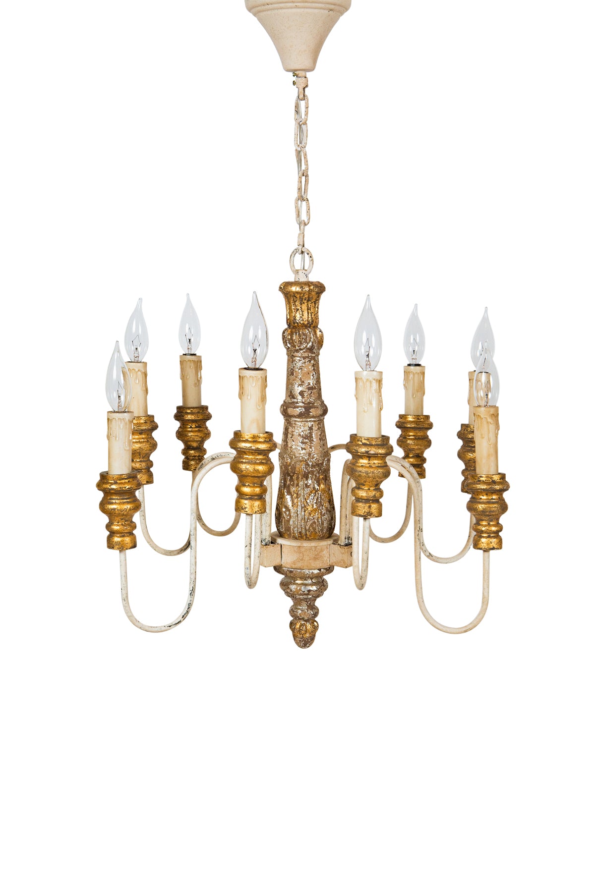 MANOR LUXE Chatsworth Wood Metal Crystal Chandelier 19x22 Antique Candle Style