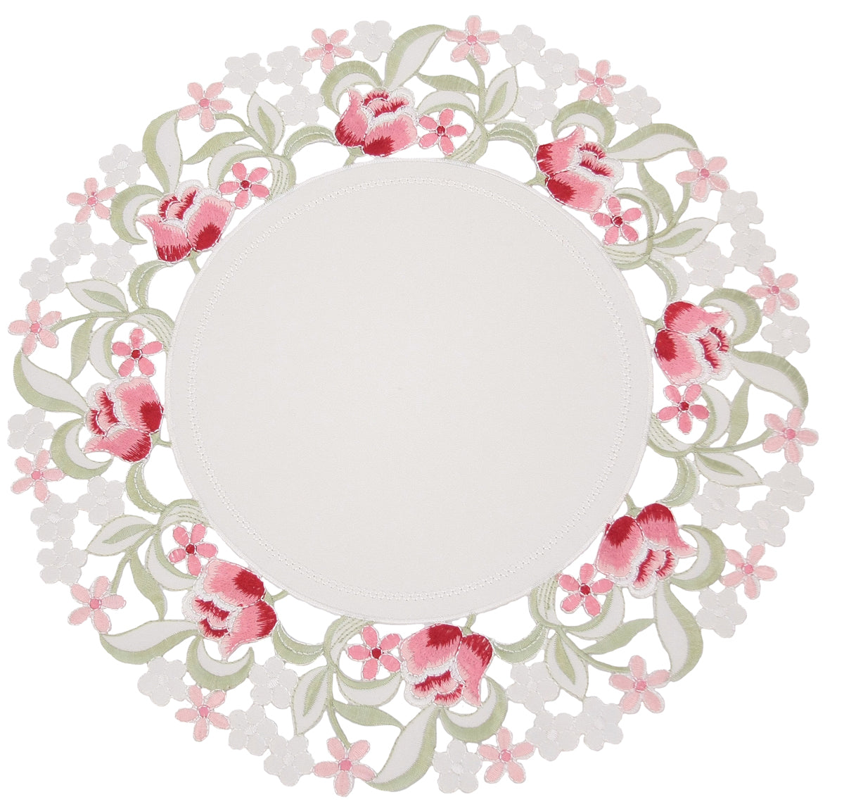 ML16130 Lush Rosette Round Placemats, 16", Set of 4