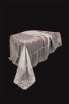 ML16137 Exquisite Heart Lace Beaded Tablecloth, 80"X80"