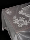 ML16143 Delicate Daisies Lace Beaded Tablecloth, 80"X80"
