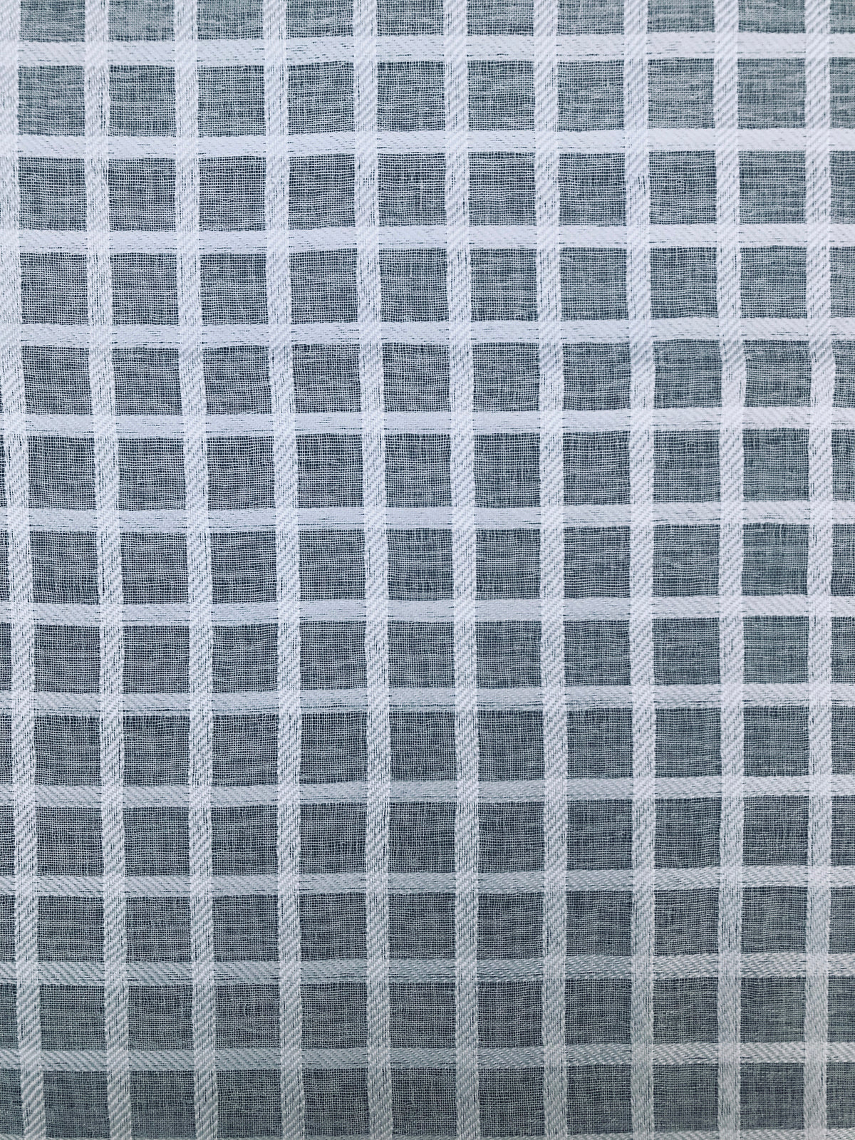 ML16246 Bonita Plaid Sheer Rod Pocket Curtain Panel 52x108 White Polyester