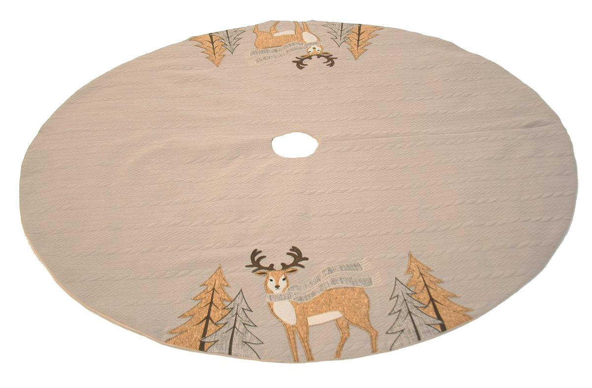 ML16355 Cozy Reindeer Tree Skirt 56 Round