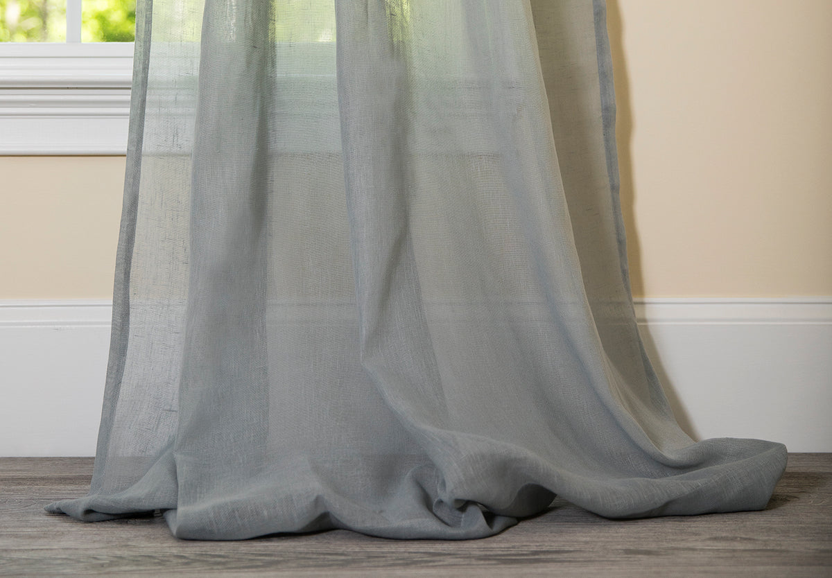ML16606 Sierra Sheer Rod Pocket Curtain Panel 52x96 Gray Polyester