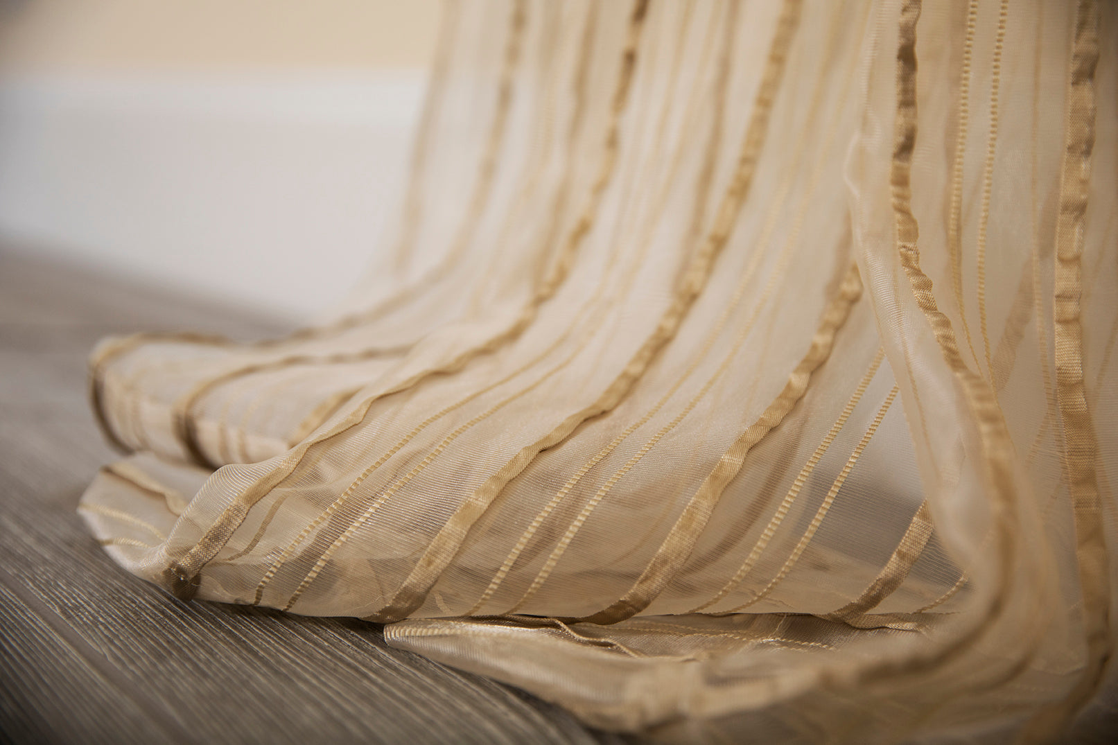 ML16610 Tafetta Stripe Sheer Curtain