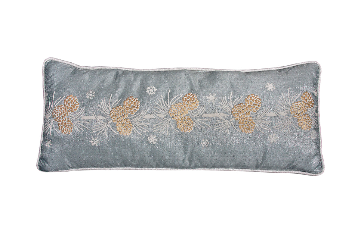 ML17117 Winter Pine Cone Pillow, 10"x24"