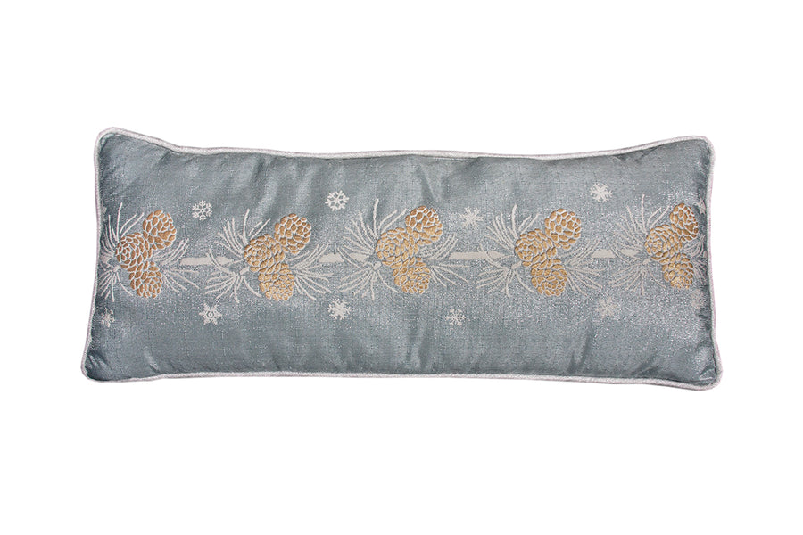 ML17117 Winter Pine Cone Pillow, 10"x24"