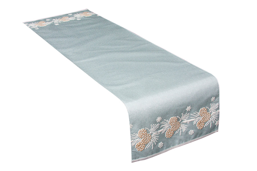 ML17117 Winter Pine Cone Table Runner, 13.5"x48"