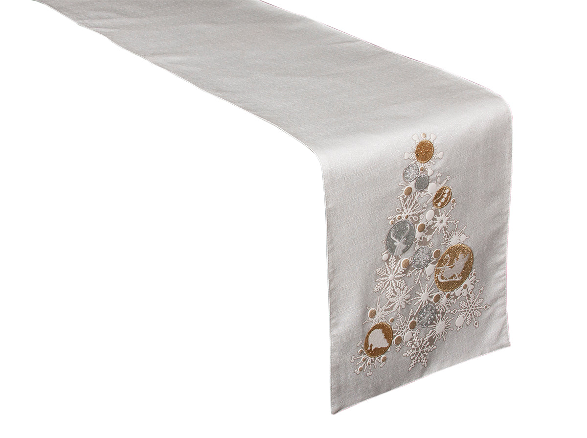 ML17118 Ornament Tree Table Runner,13.5"x72"