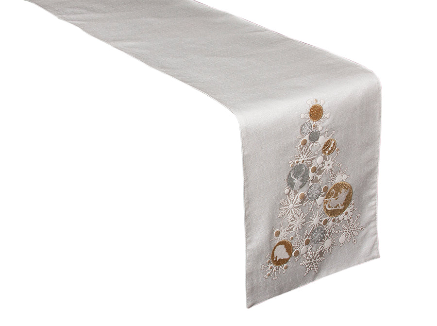 ML17118 Ornament Tree Table Runner,13.5"x72"