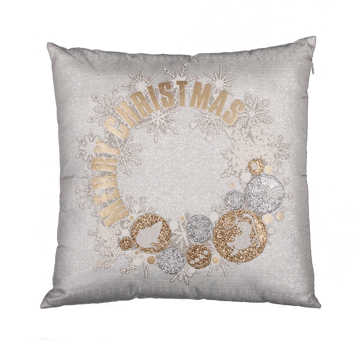 ML17119 Ornament Wreath Throw Pillow 16x16