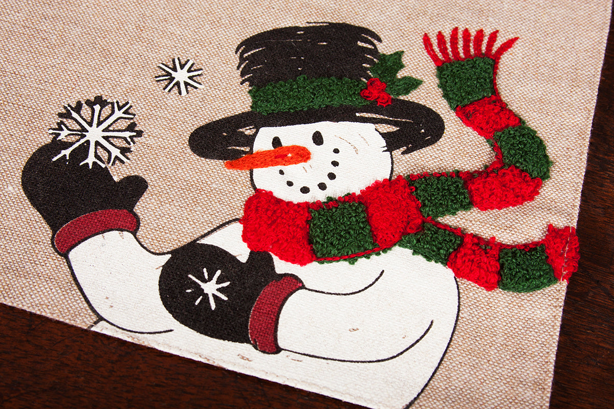 ML17127 Joyful Snowman Placemats Set of 4 13x18