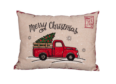 ML17131-Christmas Truck Pillow 13''x18''