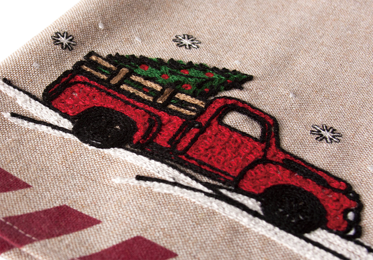 ML17131-Christmas Truck Tea Towel 17''x27''